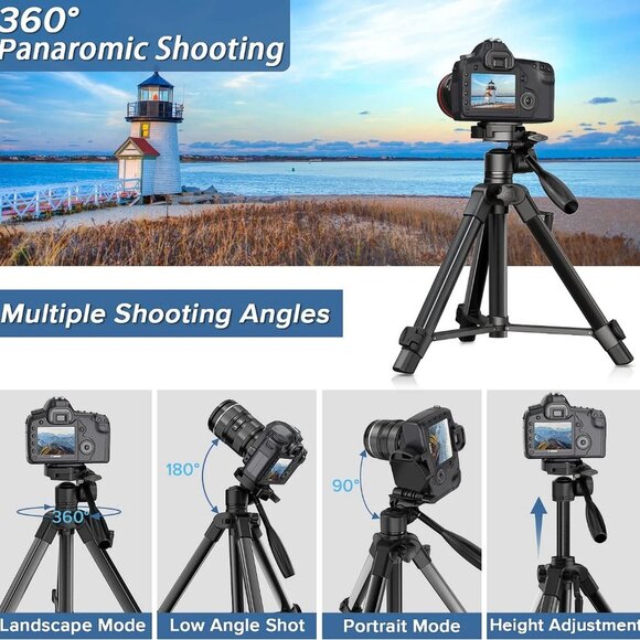 69 Inch, Patented 3-Way Swivel Portable Phone Tripod Professional Aluminum Alloy - Picture 4 of 6
